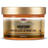 African Pride Black Castor Miracle Extra Hold Braid Loc & Twist Gel 8oz