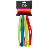 Lily Collection Flat string band 6pcs  with elastic band 6pcs (Multicolor)