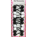 Sherry Hair Accessories Hair Elastic With Black & Withe Balls